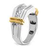 True Origin 14k Two-tone 1 carat Lab Grown Diamond VS+ F+ Five Stone Complete Polished and Grooved Men's Ring