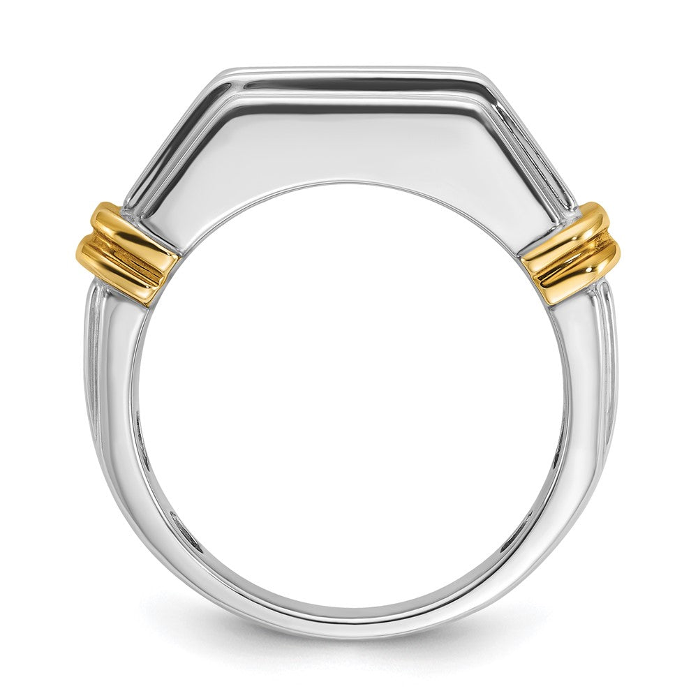 IBGoodman 14k Two-tone Men's Polished and Grooved 5-Stone Ring Mounting