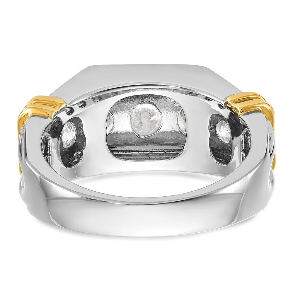 IBGoodman 14k Two-tone Men's Polished and Grooved 5-Stone Ring Mounting