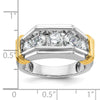 IBGoodman 14k Two-tone Men's Polished and Grooved 5-Stone Ring Mounting