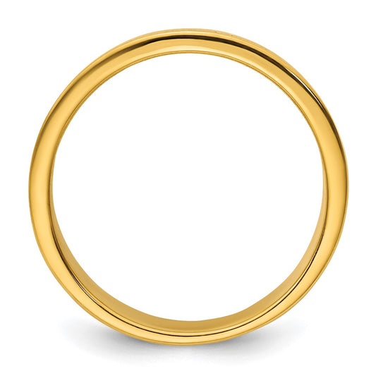 14k Polished 1/5 Carat AA Quality Diamond Row Ring
