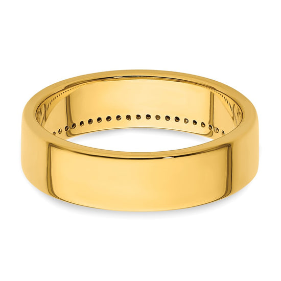 14k Polished 1/5 Carat AA Quality Diamond Row Ring