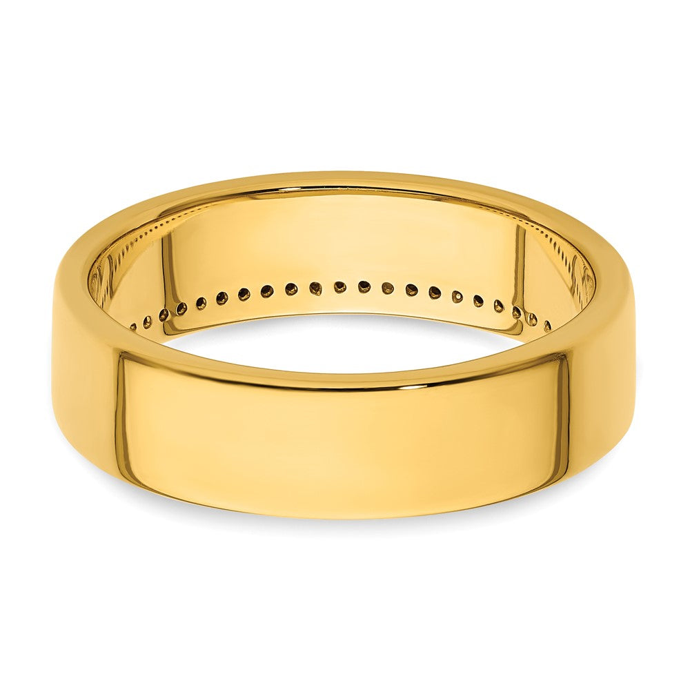 14k Polished 1/5 Carat AA Quality Diamond Row Ring