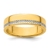14k Polished 1/5 Carat AA Quality Diamond Row Ring