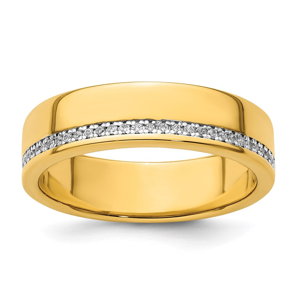 14k Polished 1/5 Carat AA Quality Diamond Row Ring