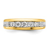 14k with White Rhodium 1 1/2 carat Lab Grown Diamond VS/SI+ G+ Seven Stone Complete Polished Men's Ring