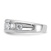 14k White Gold 1 carat Lab Grown Diamond VS/SI+ G+ Seven Stone Complete Polished Men's Ring