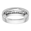 14k White Gold 1 carat Lab Grown Diamond VS/SI+ G+ Seven Stone Complete Polished Men's Ring