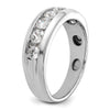14k White Gold 1 carat Lab Grown Diamond VS/SI+ G+ Seven Stone Complete Polished Men's Ring
