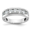 14k White Gold 1 carat Lab Grown Diamond VS/SI+ G+ Seven Stone Complete Polished Men's Ring