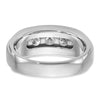 14k White Gold Men's Polished and Grooved 5-Stone 1 1/5 Carat AA Quality Diamond Ring