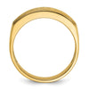 14k Men's Polished and Satin Square 10-Stone 1/2 Carat AA Quality Diamond Ring