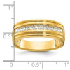 14k Men's Polished and Satin Square 10-Stone 1/2 Carat AA Quality Diamond Ring