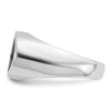 14k White Gold Men's East-West Oval Onyx Complete Ring