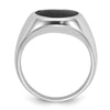 14k White Gold Men's Oval Onyx Complete Ring