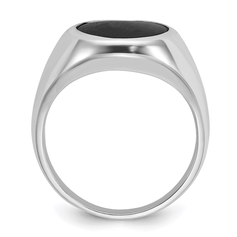 14k White Gold IBGoodman Men's Oval Gemstone Ring Mounting