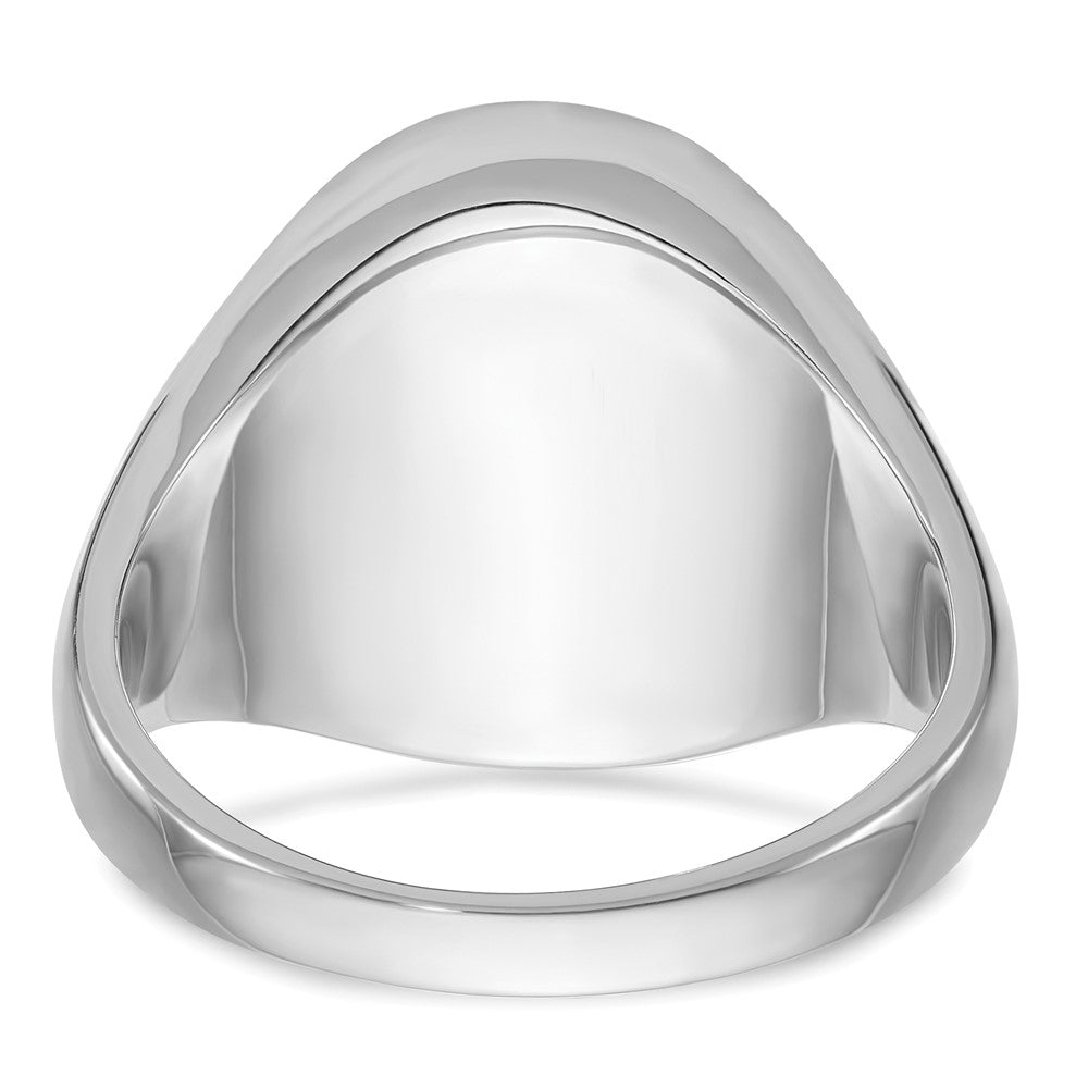 14k White Gold Men's Oval Onyx Complete Ring