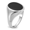 14k White Gold Men's Oval Onyx Complete Ring