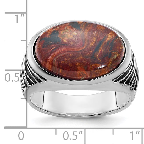 14k White Gold IBGoodman Men's Pietersite Ring Mounting