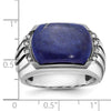 14k White Gold with Black Rhodium IBGoodman Men's Lapis and Diamond Ring Mounting