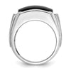 IBGoodman 14k White Gold Men's Polished and Satin Gemstone Ring Mounting