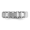 14k White Gold with Black Rhodium Men's Satin Diamond Complete Ring