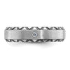 14k White Gold with Black Rhodium Men's Satin Diamond Complete Ring