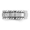14k White Gold Men's Polished and Satin 1/4 carat Diamond Complete Ring