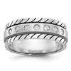 14k White Gold Men's Polished and Satin 1/4 carat Diamond Complete Ring