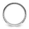 14k White Gold with Black Rhodium Men's Polished Satin and Grooved 1/5 Carat AA Quality Diamond Ring