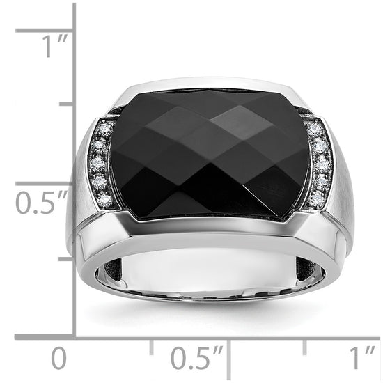 IBGoodman 14k White Gold Men's Polished and Satin Gemstone Ring Mounting