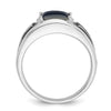 14k White Gold with Black Rhodium IBGoodman Men's Imitation Gray Cat's Eye Complete Ring