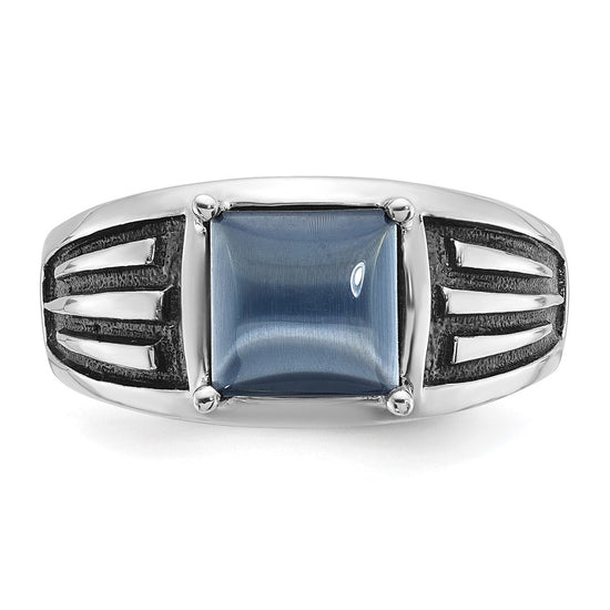 14k White Gold IBGoodman Men's Gemstone Ring Mounting