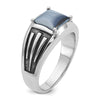 14k White Gold IBGoodman Men's Gemstone Ring Mounting