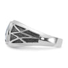 14k White Gold with Black Rhodium Men's Created Sapphire Complete Ring