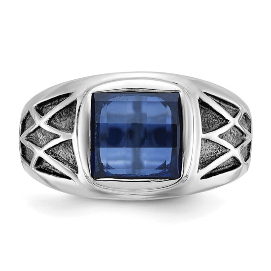 14k White Gold IBGoodman Men's Gemstone Ring Mounting