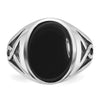 14k White Gold with Black Rhodium Men's Onyx Complete Ring
