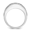 14k White Gold with Black Rhodium Men's Onyx and Diamond Complete Ring
