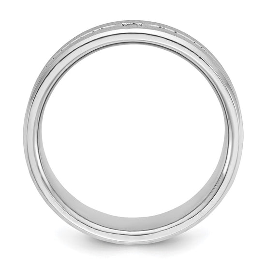14k White Gold IBGoodman Men's Satin Sapphire/Diamond Ring Mounting