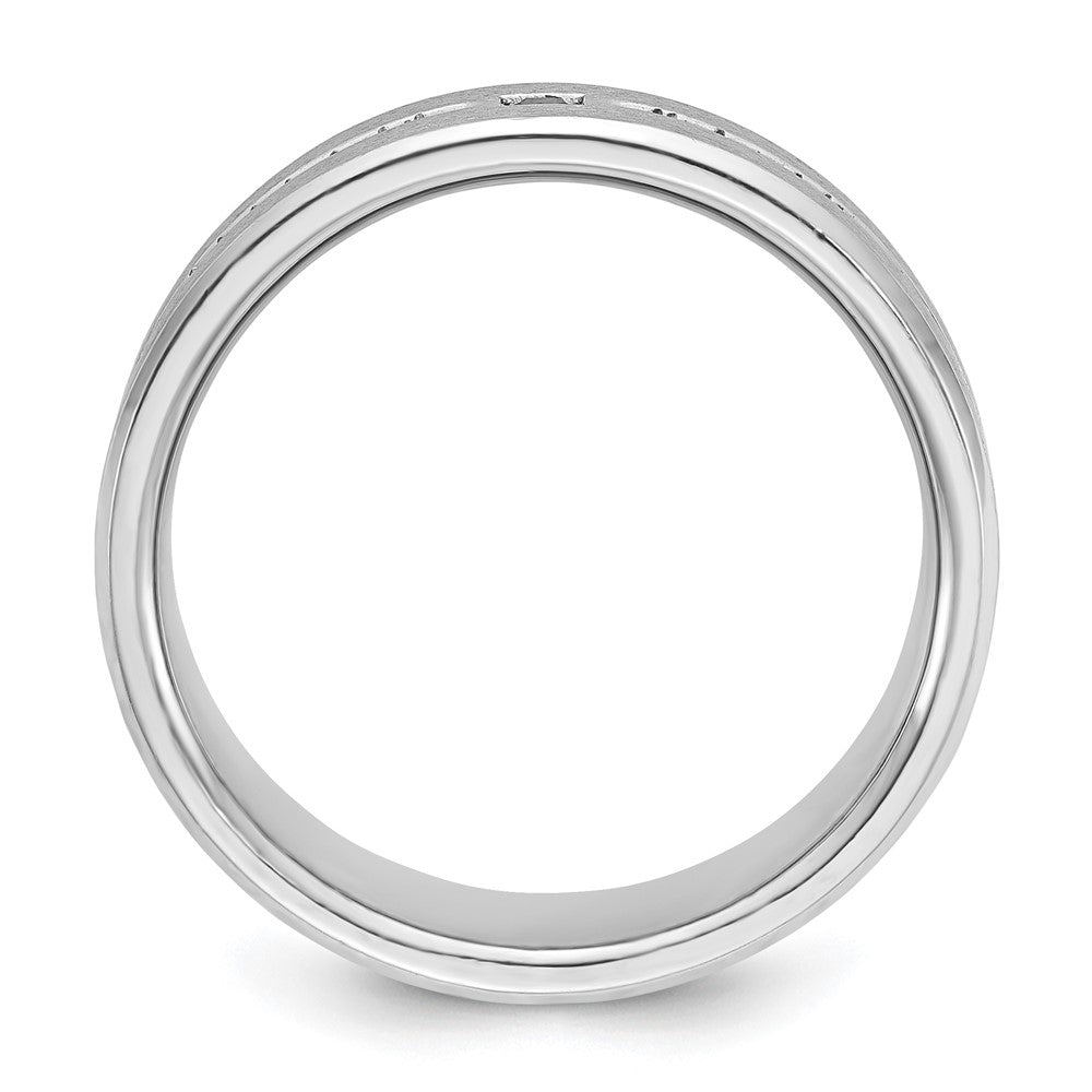 14k White Gold IBGoodman Men's Satin Sapphire/Diamond Ring Mounting