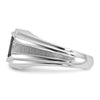 14k White Gold Men's Satin Onyx and Diamond Complete Ring
