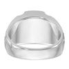 14k White Gold Mens Satin Barrel Lab Created Sapphire and Diamond Complete Ring