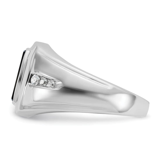14k White Gold IBGoodman Men's Onyx and Diamond Ring Mounting