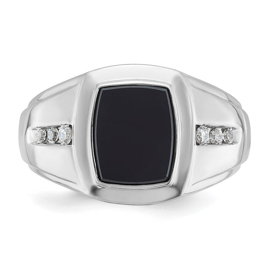 14k White Gold IBGoodman Men's Onyx and Diamond Ring Mounting