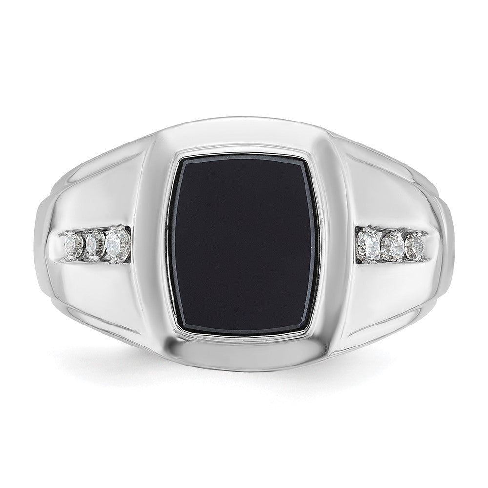 14k White Gold IBGoodman Men's Onyx and Diamond Ring Mounting