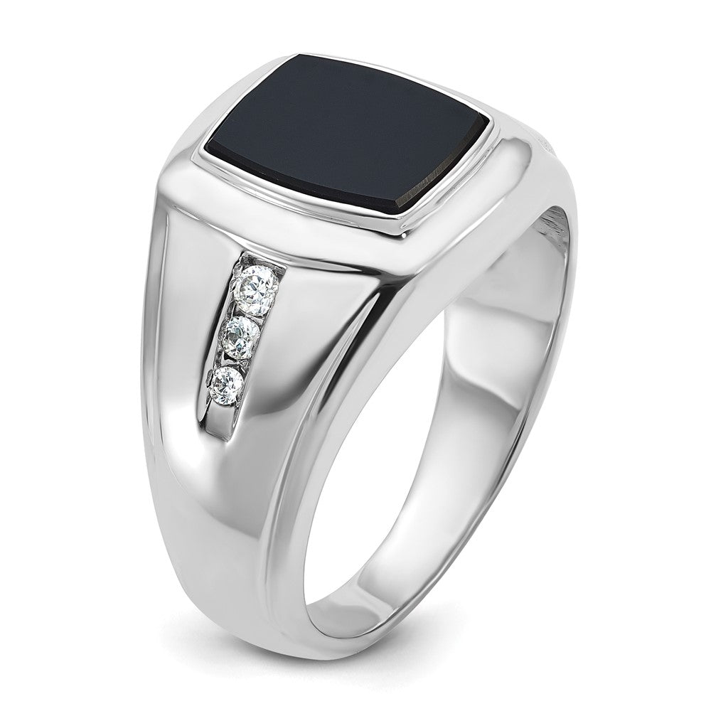 14k White Gold IBGoodman Men's Onyx and Diamond Ring Mounting