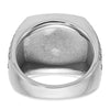 14k White Gold IBGoodman Men's Antiqued Onyx and 1/20 carat Diamond Complete Star Ring