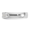 14k White Gold Men's Polished and Grooved 10-Stone 1/4 Carat AA Quality Diamond Ring