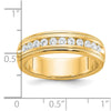 10k Men's Polished and Milgrain 11-Stone 1/2 Carat A Quality Diamond Ring