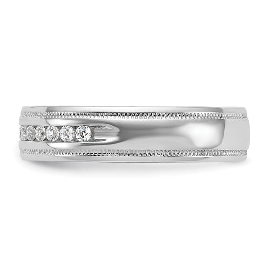 14k Men's Polished and Milgrain 11-Stone 1/4 Carat Lab Grown Diamond Ring
